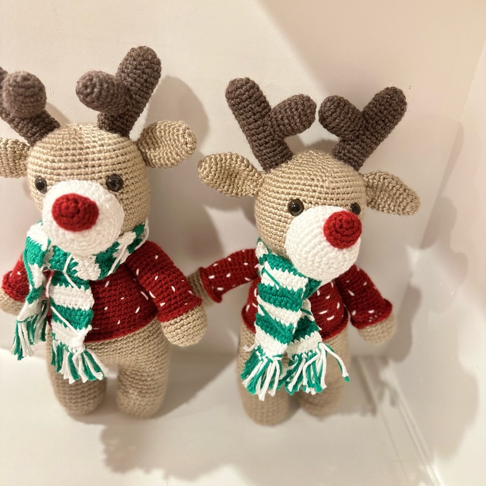 AMIGURUMI Handmade RUDOLPH REINDEER Tan/Brown - Picture 7 of 9